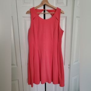 Cute Coral Sleeveless Spring Dress